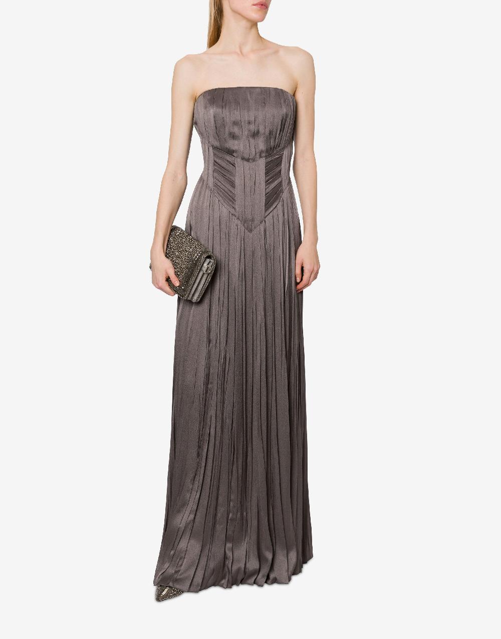 Alberta Ferretti Abito bustier in raso plissé Shopping Online