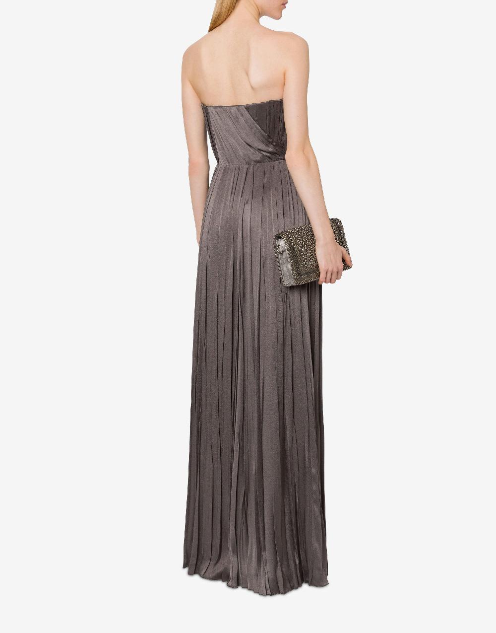 Alberta Ferretti Abito bustier in raso plissé Shopping Online