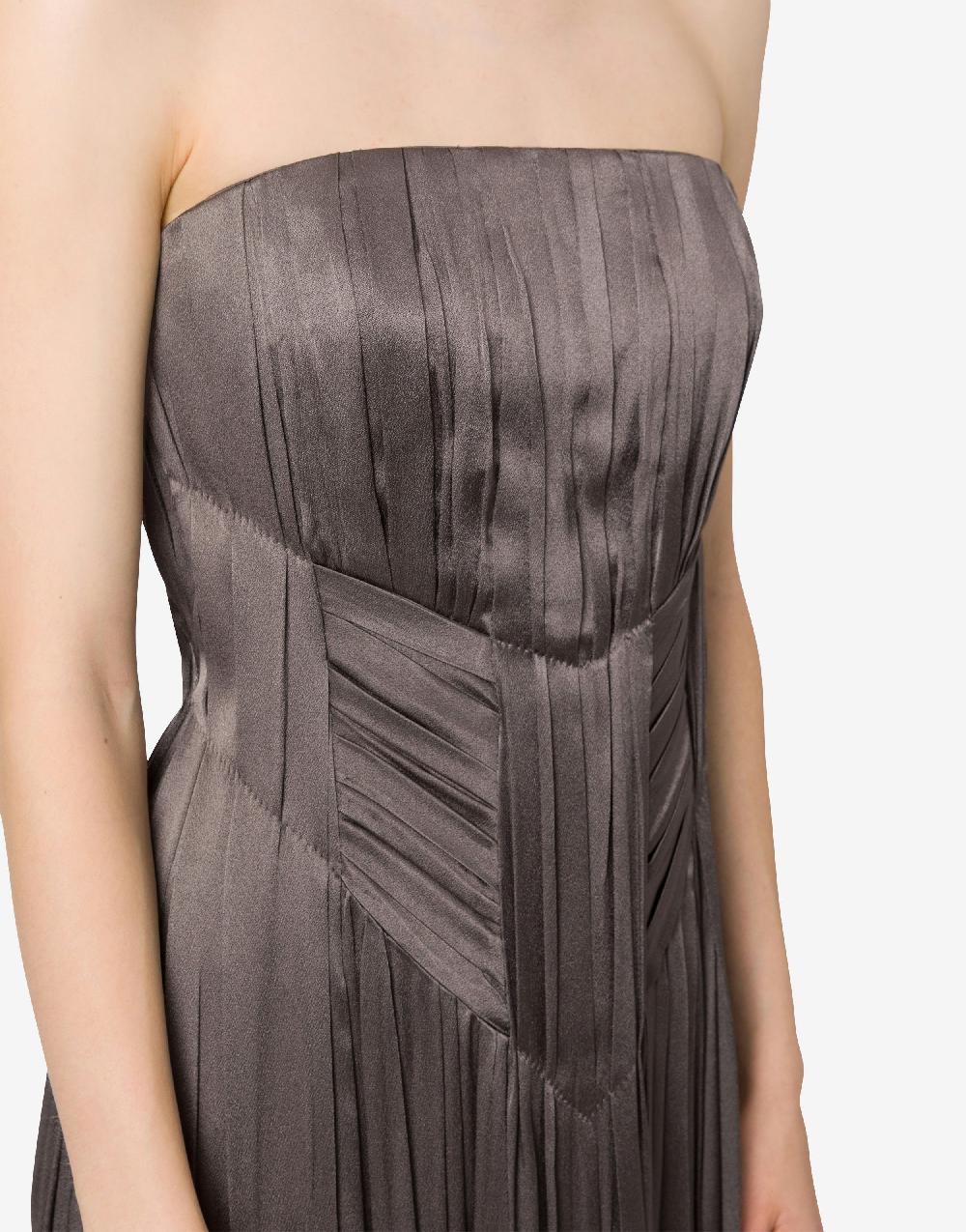 Alberta Ferretti Abito bustier in raso plissé Shopping Online