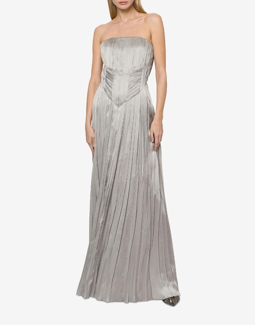 Alberta Ferretti Abito bustier in raso plissé Affare Del Giorno