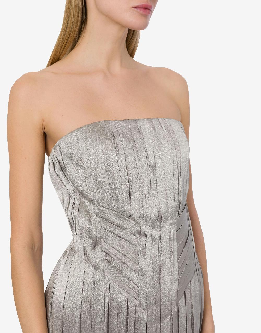 Alberta Ferretti Abito bustier in raso plissé Affare Del Giorno