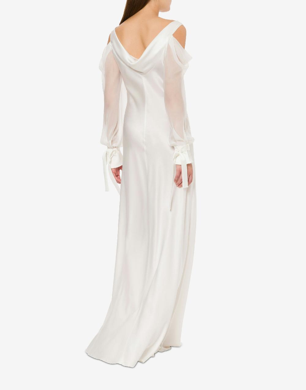 Alberta Ferretti Abito in raso con maniche in chiffon Presa