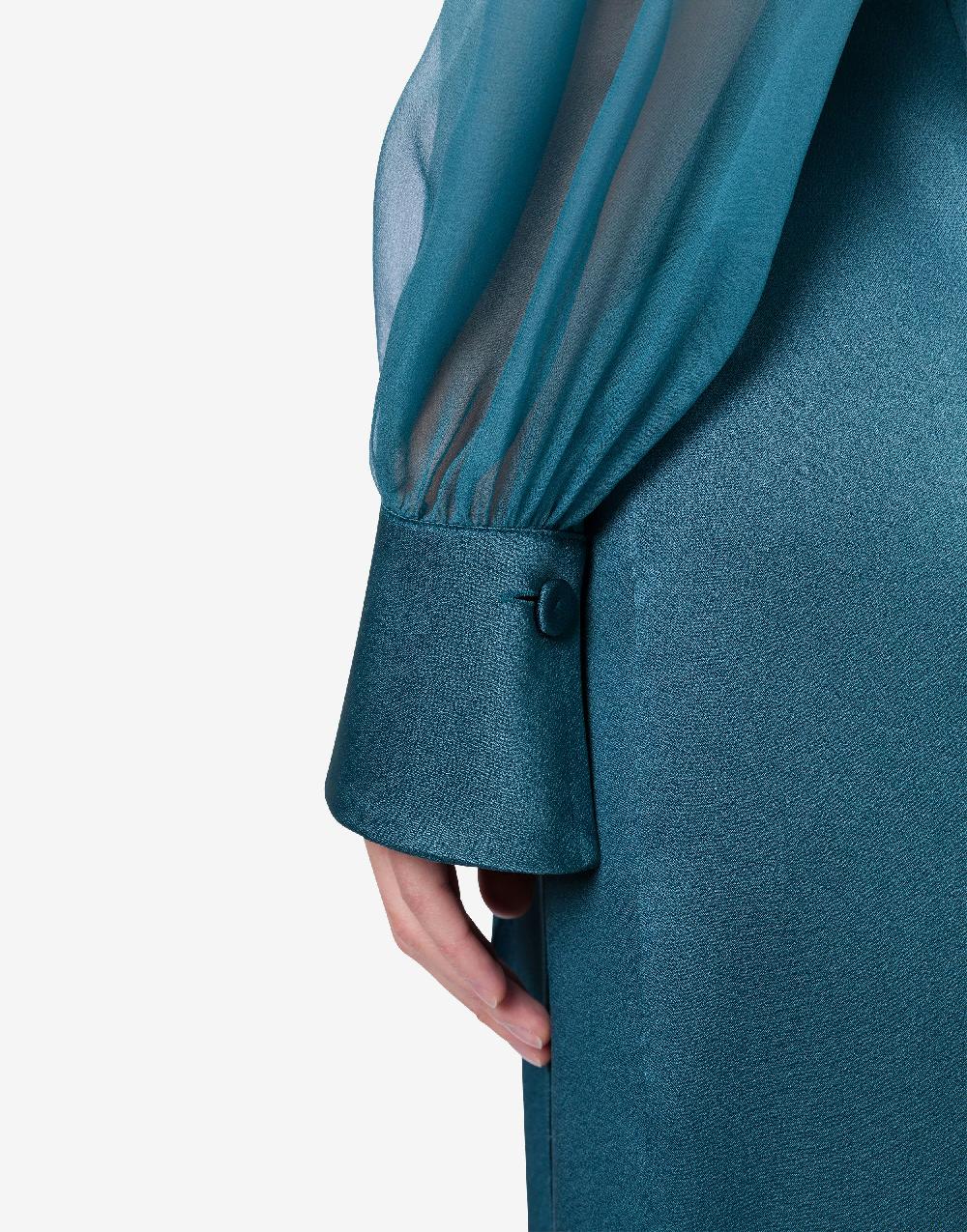 Alberta Ferretti Abito midi in raso e chiffon Economico