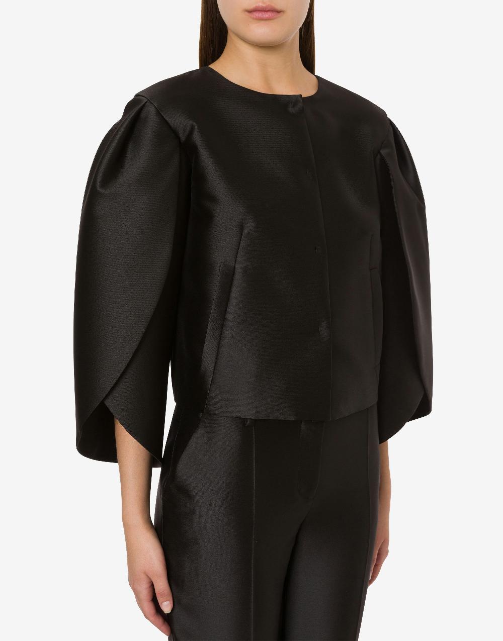 Alberta Ferretti Giacca corta in mikado con maniche tulipano Italy