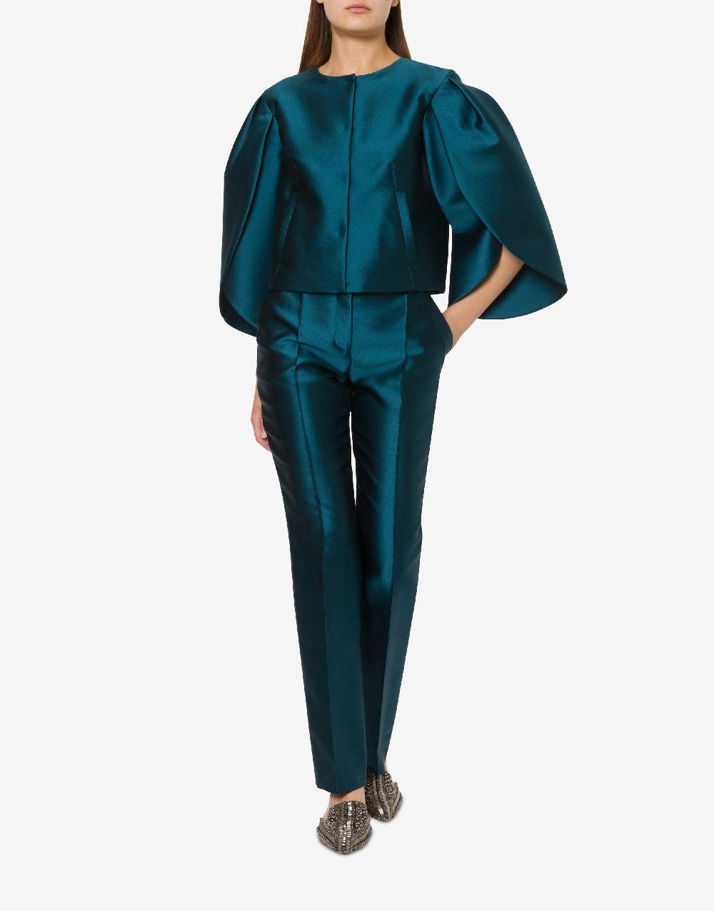 Alberta Ferretti Giacca corta in mikado con maniche tulipano Italia