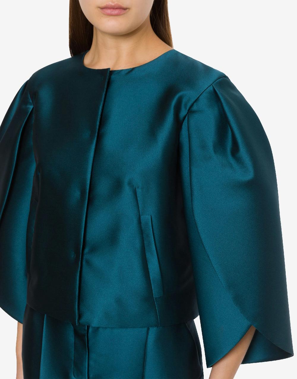 Alberta Ferretti Giacca corta in mikado con maniche tulipano Italia