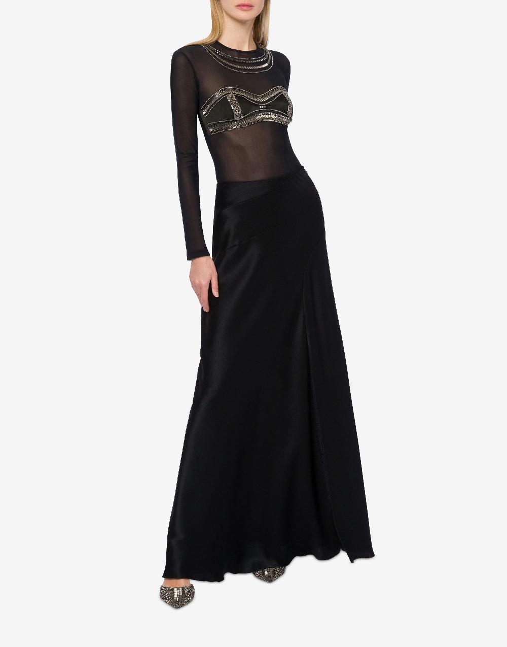 Alberta Ferretti T-shirt in tulle con ricamo Shopping Online