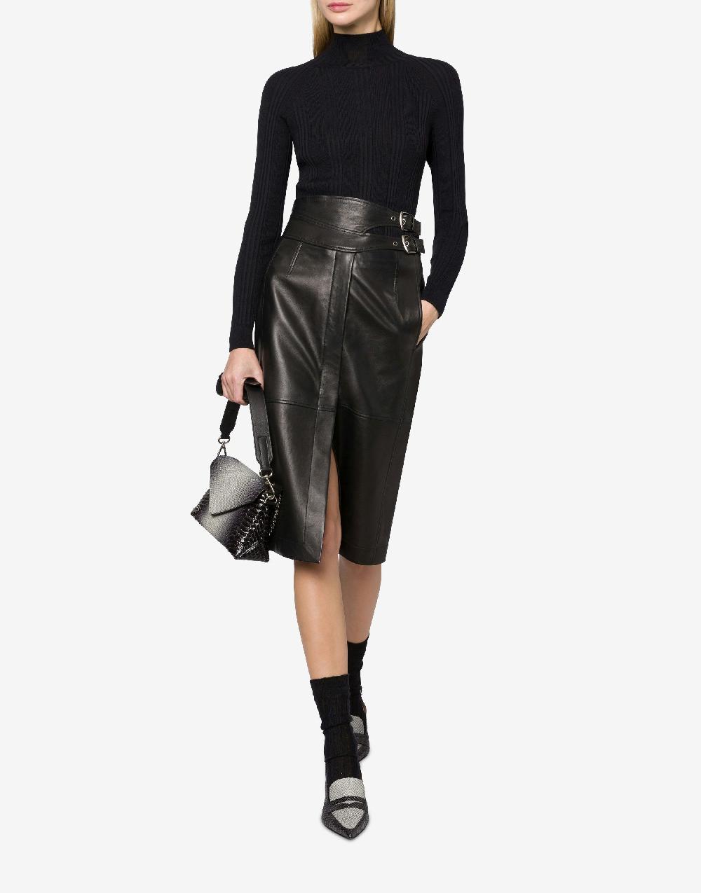 Alberta Ferretti Gonna midi in nappa glossy Affare Del Giorno
