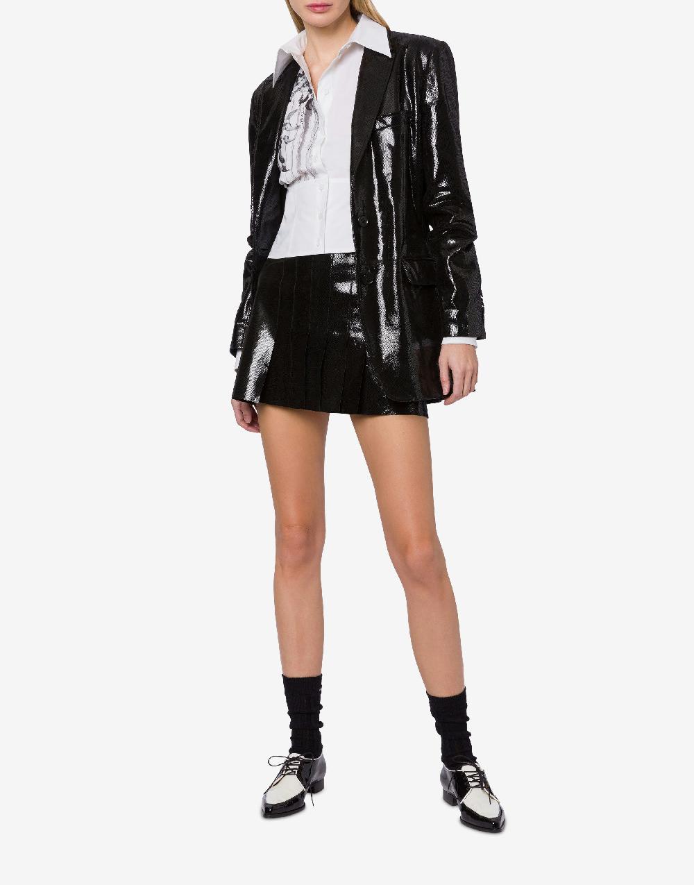 Alberta Ferretti Giacca in suede con stampa Snake Prezzo Ridotto