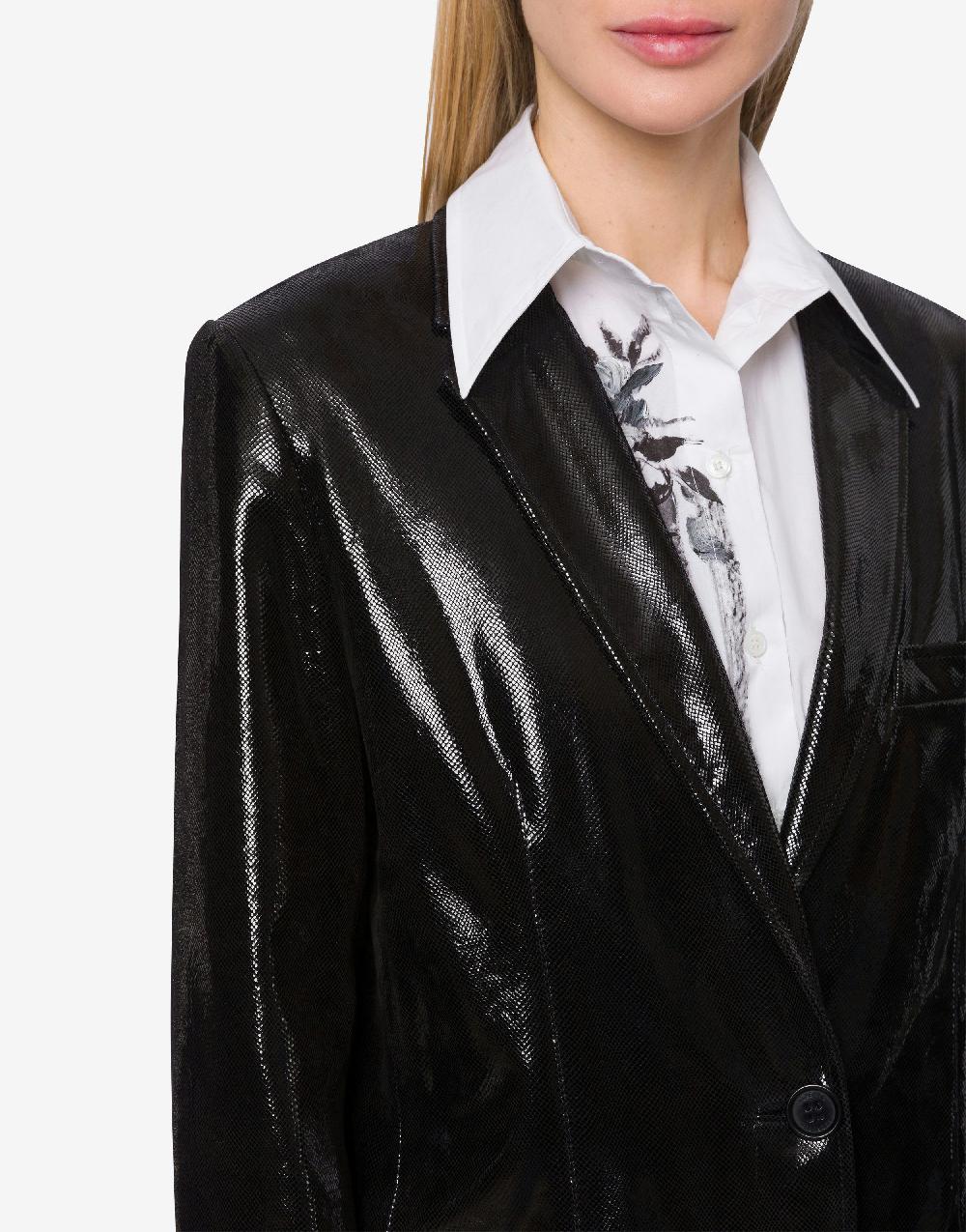 Alberta Ferretti Giacca in suede con stampa Snake Prezzo Ridotto