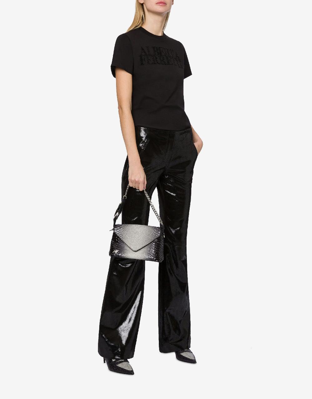 Alberta Ferretti Pantalone in suede stampa Snake Sottocosto