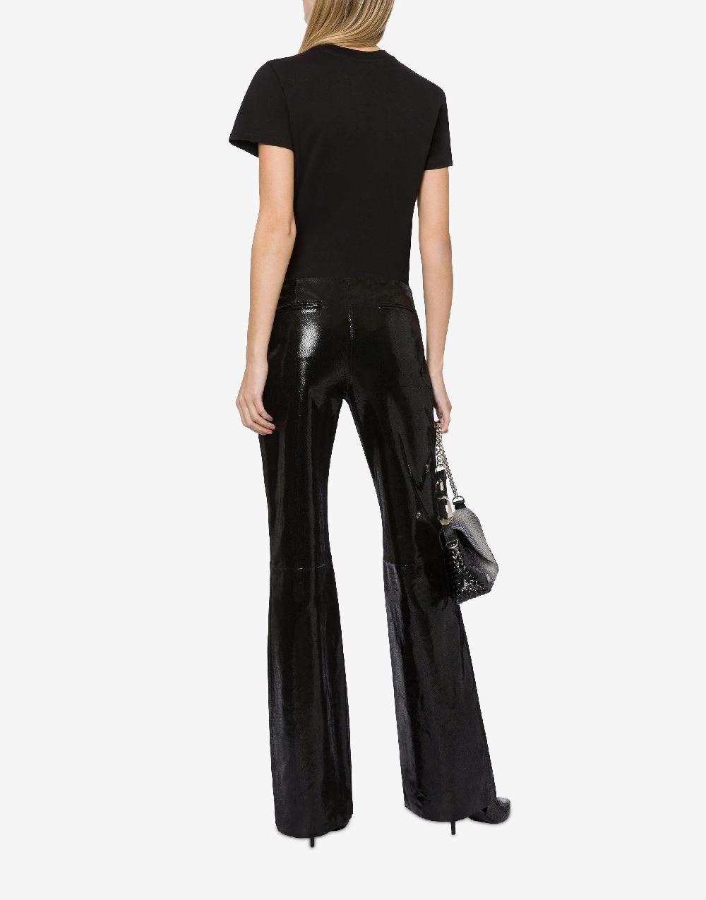 Alberta Ferretti Pantalone in suede stampa Snake Sottocosto