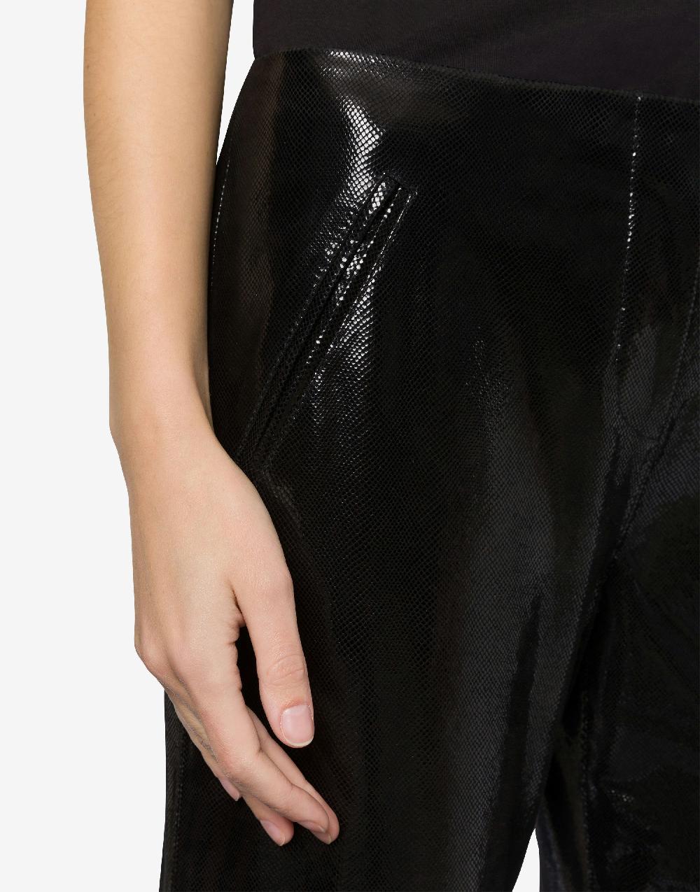 Alberta Ferretti Pantalone in suede stampa Snake Sottocosto