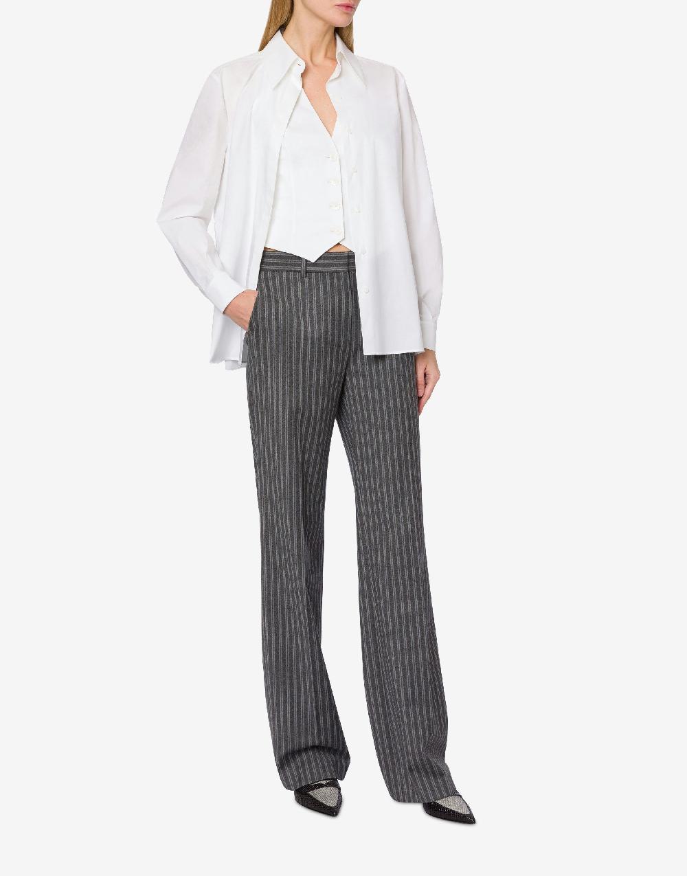 Alberta Ferretti Camicia in popeline stretch con gilet Sconto