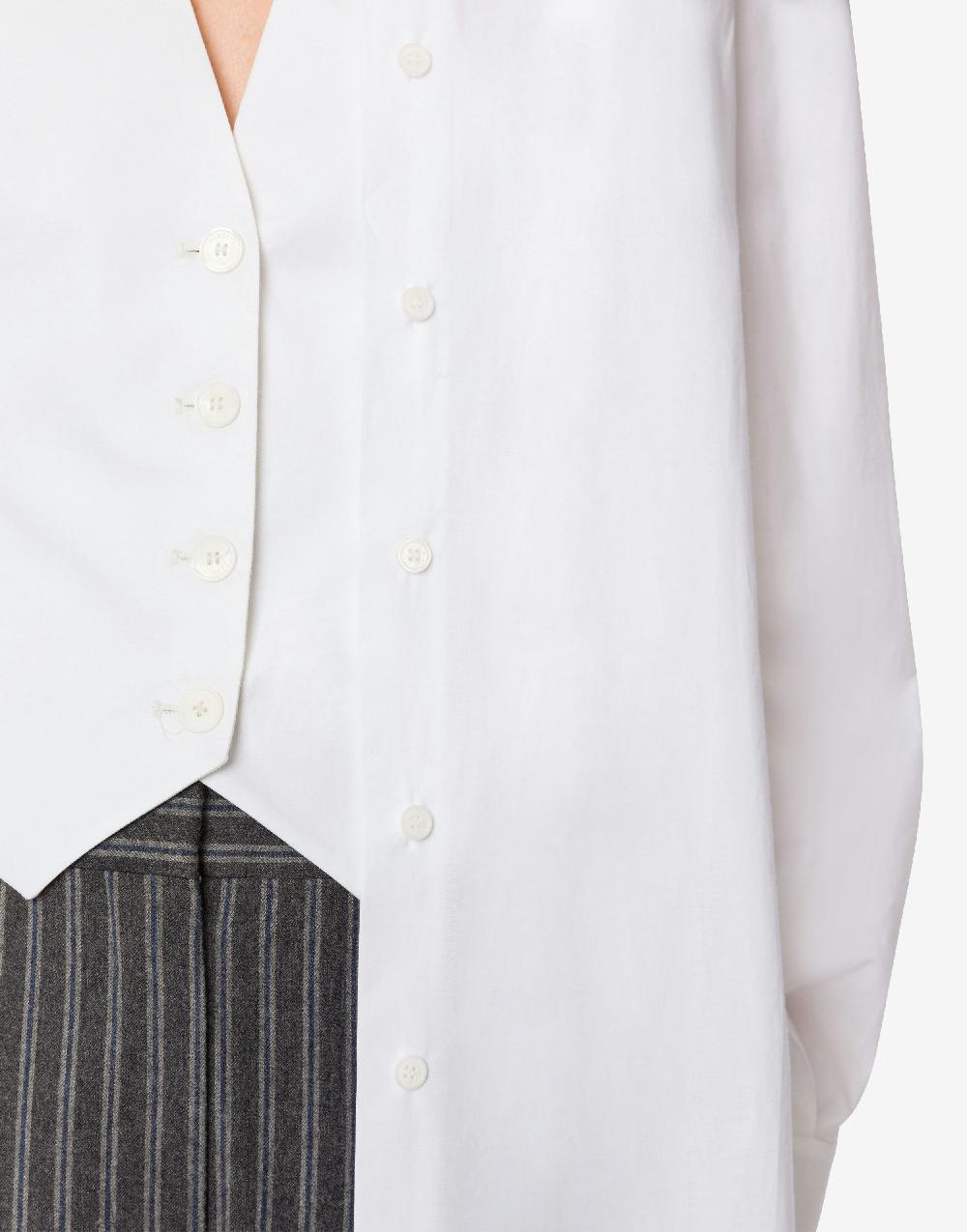 Alberta Ferretti Camicia in popeline stretch con gilet Sconto