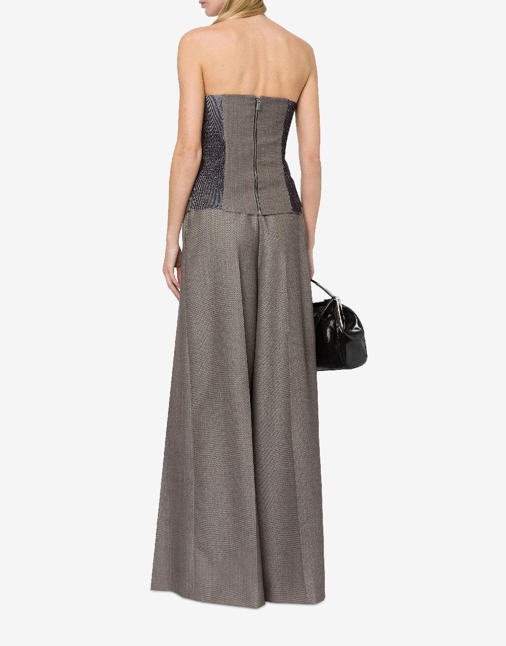 Alberta Ferretti Top bustier in tweed di lana Online