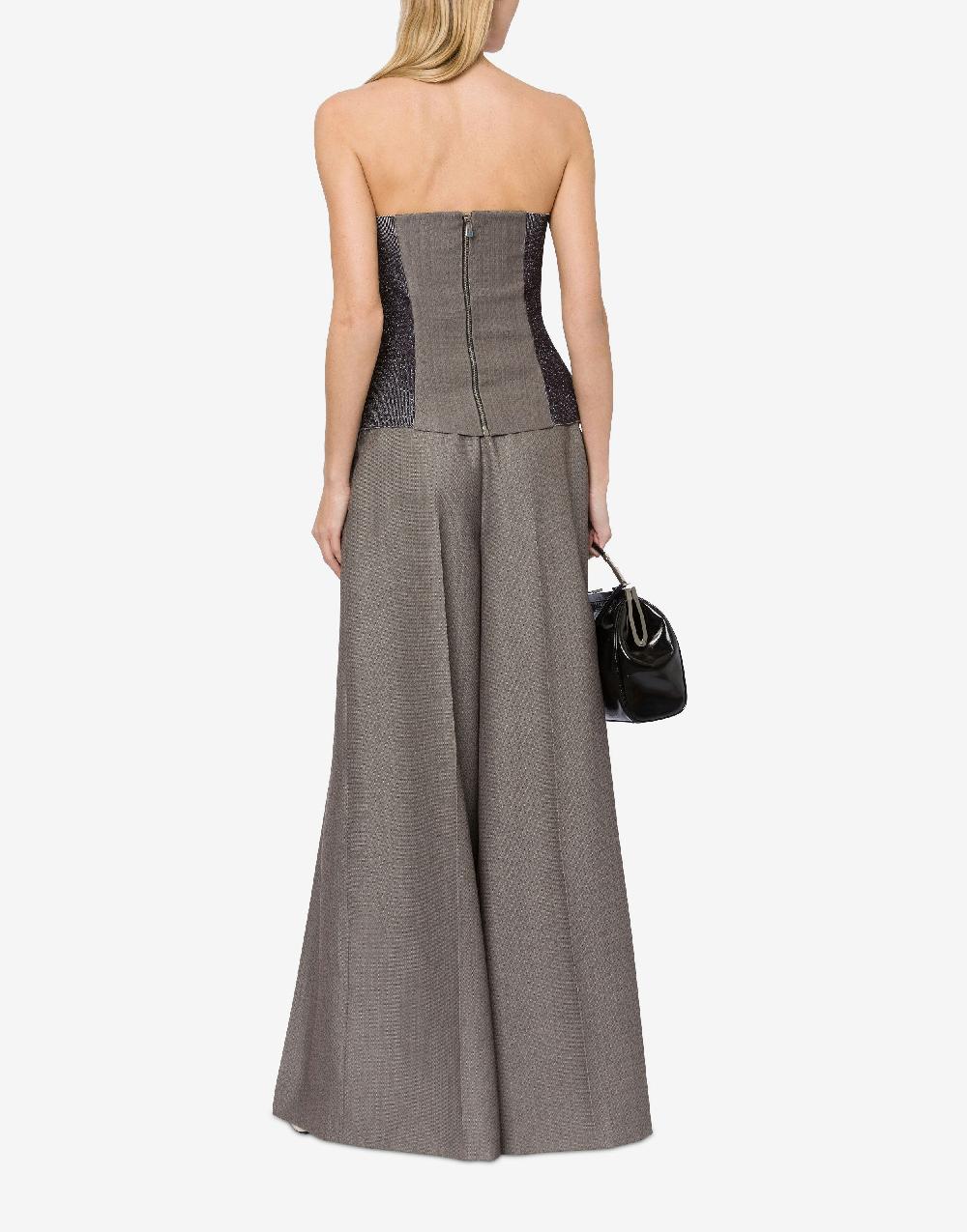 Alberta Ferretti Pantalone in tweed di lana con pieghe Outlet