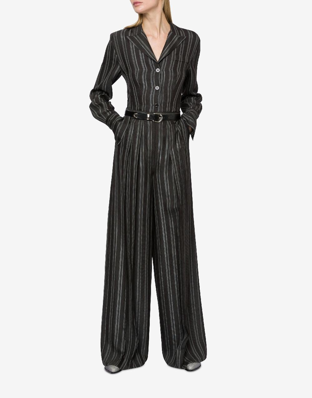 Alberta Ferretti Pantalone a palazzo in saglia di viscosa rigata Offerte