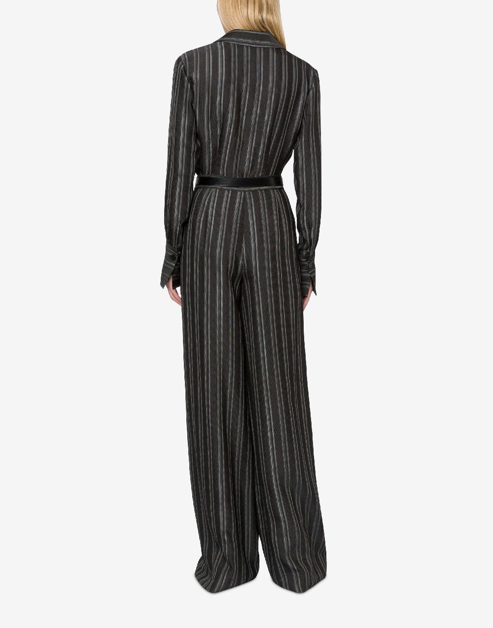 Alberta Ferretti Pantalone a palazzo in saglia di viscosa rigata Offerte