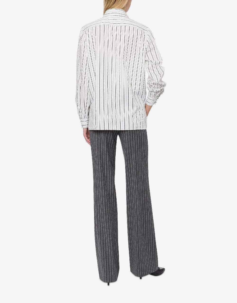 Alberta Ferretti Pantalone in flanella rigata stretch Vendita Economica