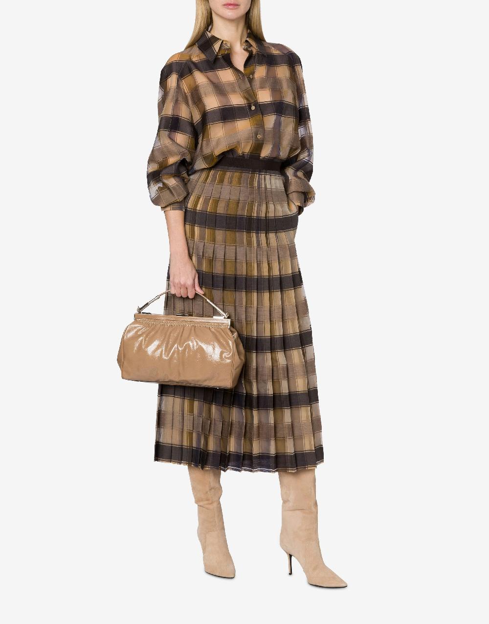 Alberta Ferretti Camicia oversize in organza check lana seta Negozio