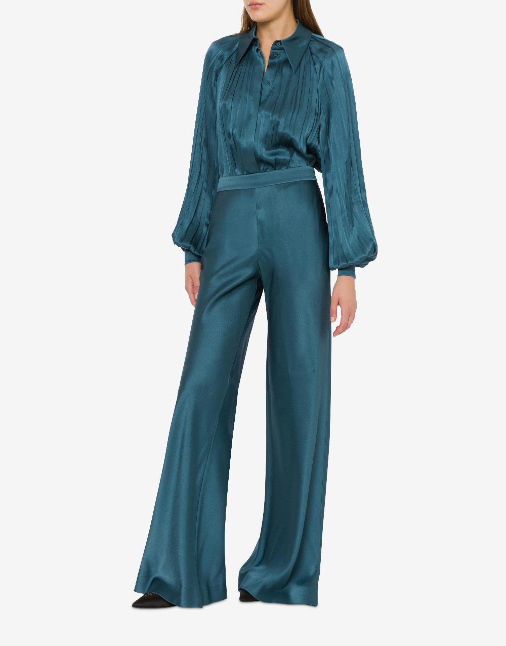 Alberta Ferretti Pantalone flare in raso In Linea