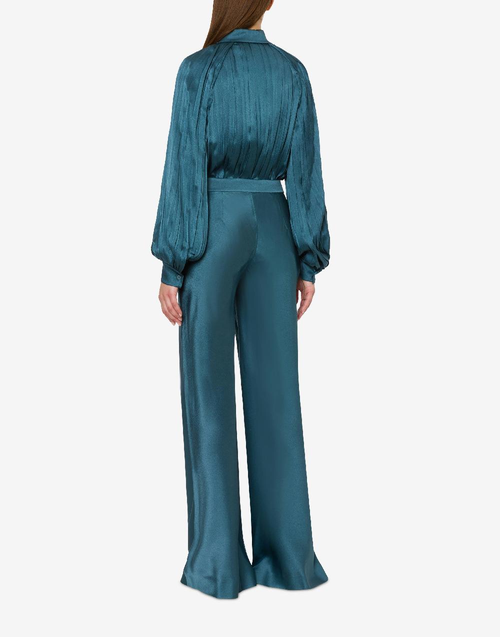 Alberta Ferretti Pantalone flare in raso In Linea