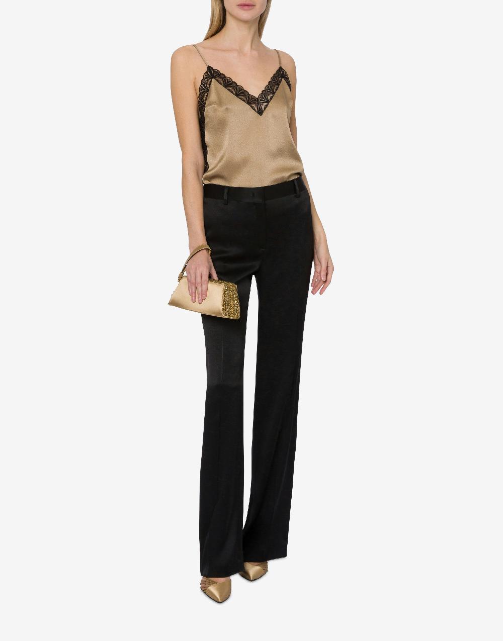 Alberta Ferretti Top in raso con pizzo Black Friday