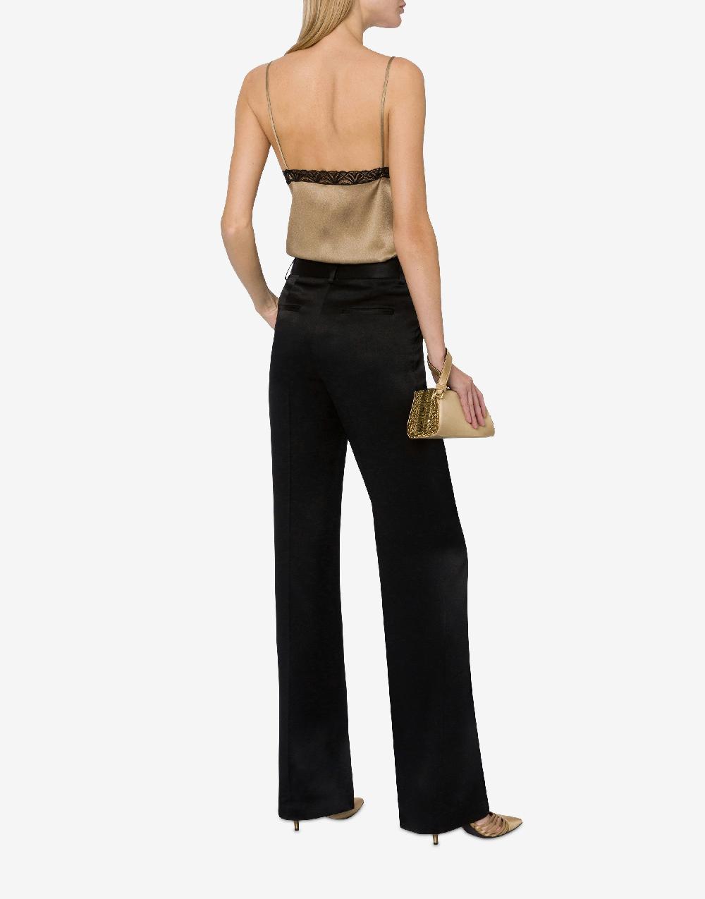 Alberta Ferretti Top in raso con pizzo Black Friday