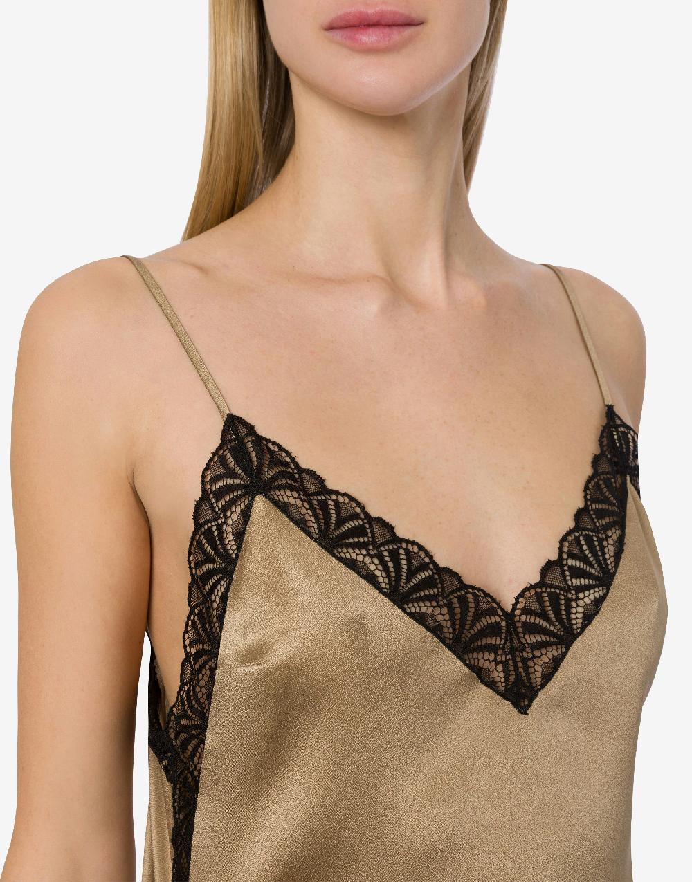 Alberta Ferretti Top in raso con pizzo Black Friday