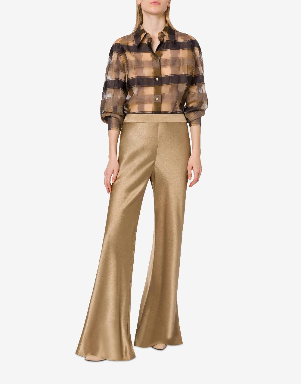 Alberta Ferretti Pantalone flare in raso Promozione