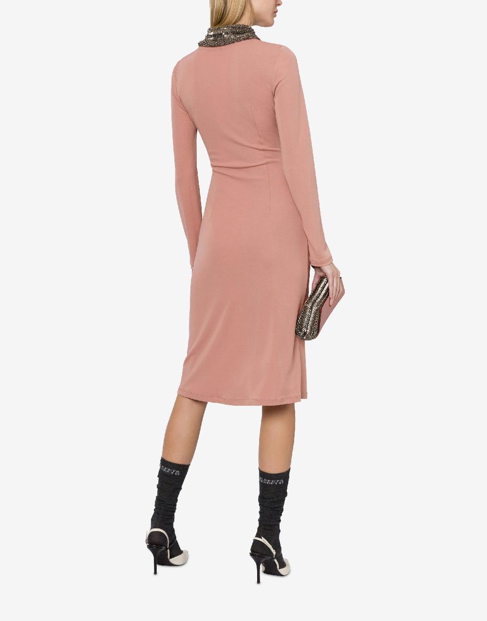 Alberta Ferretti Abito in organzino con colletto ricamato Negozi Online