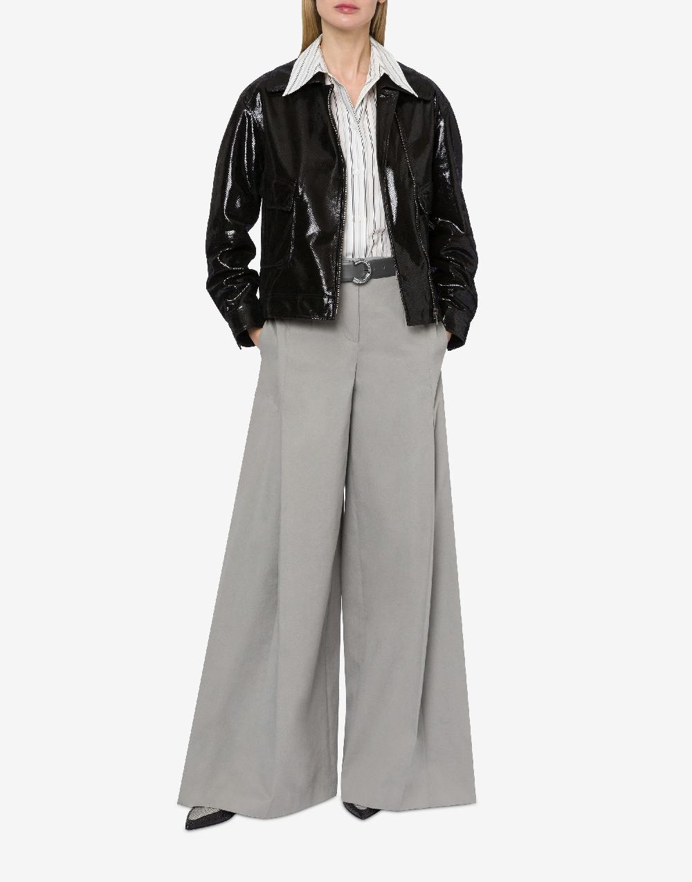 Alberta Ferretti Giacca biker in suede stampa Snake Consegna Veloce