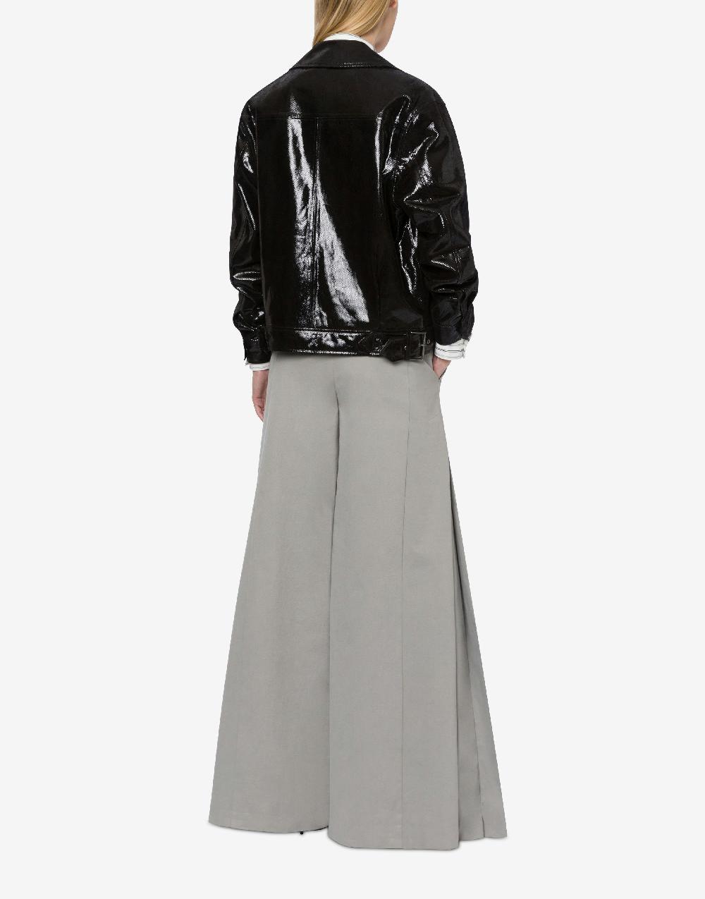 Alberta Ferretti Giacca biker in suede stampa Snake Consegna Veloce