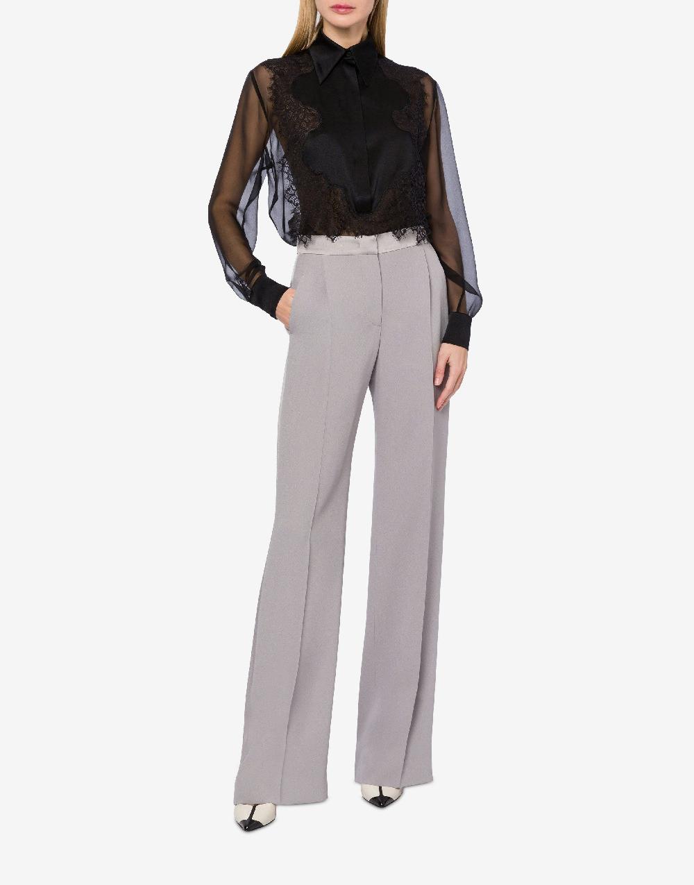 Alberta Ferretti Camicia in chiffon organico con pizzo Fino Al -60%
