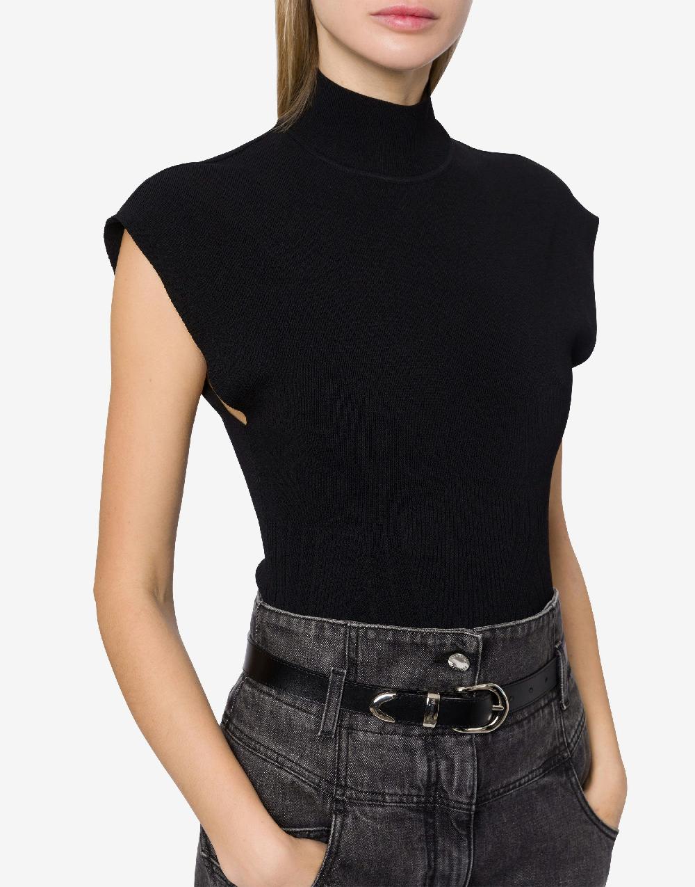 Alberta Ferretti Top a collo alto in maglia stretch Prezzo Ridotto