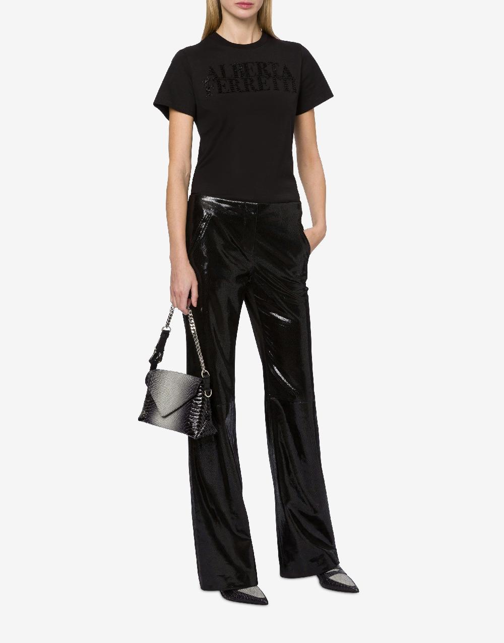 Alberta Ferretti T-shirt in jersey con ricamo logo Online