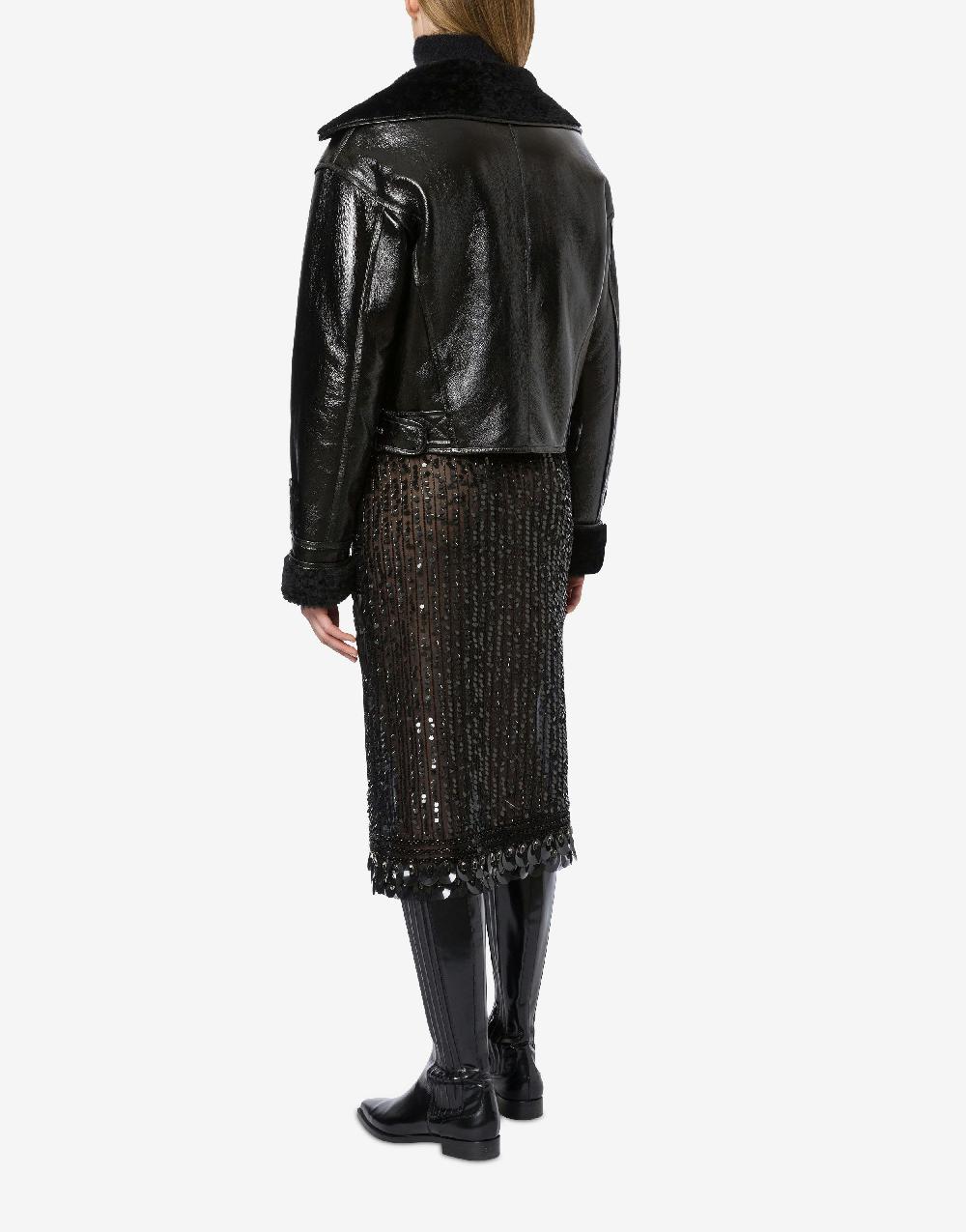 Alberta Ferretti Montone in shearling lucido reversibile In Vendita