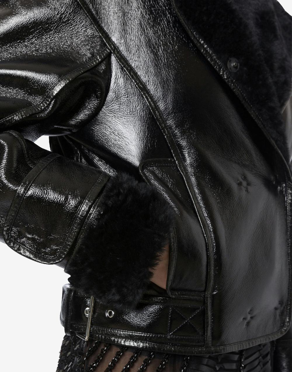 Alberta Ferretti Montone in shearling lucido reversibile In Vendita