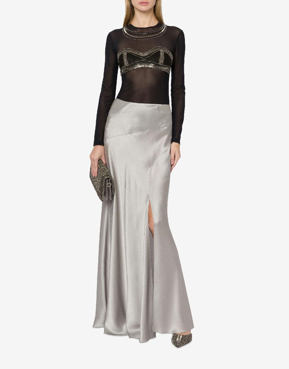 Alberta Ferretti Gonna lunga in raso Offerte