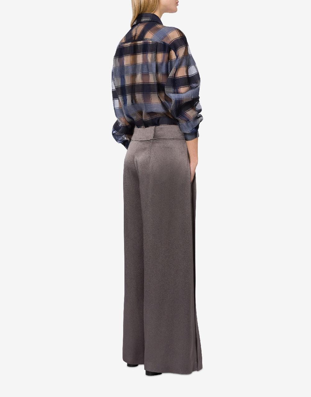 Alberta Ferretti Pantalone in raso con pieghe Vendita Calda