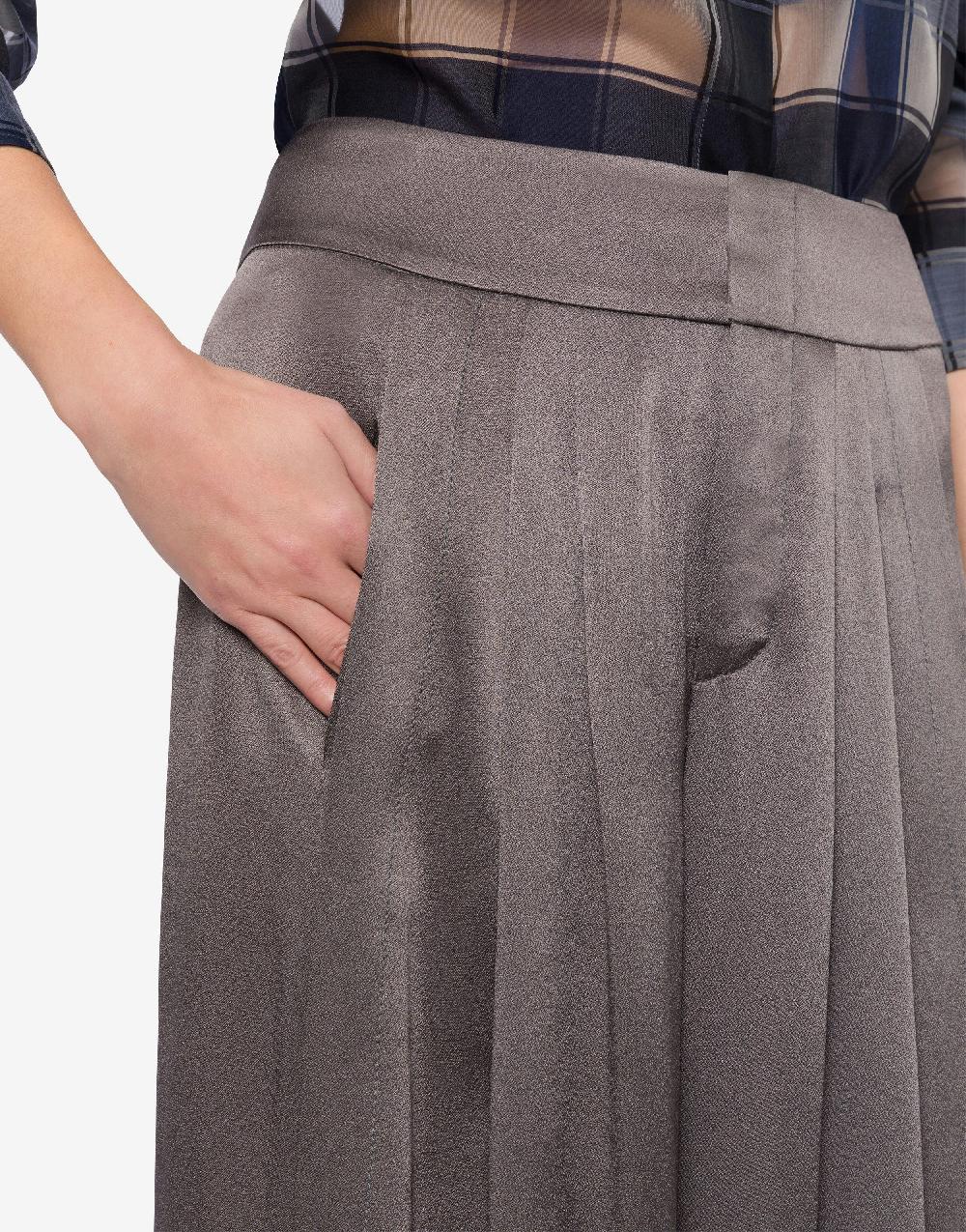 Alberta Ferretti Pantalone in raso con pieghe Vendita Calda