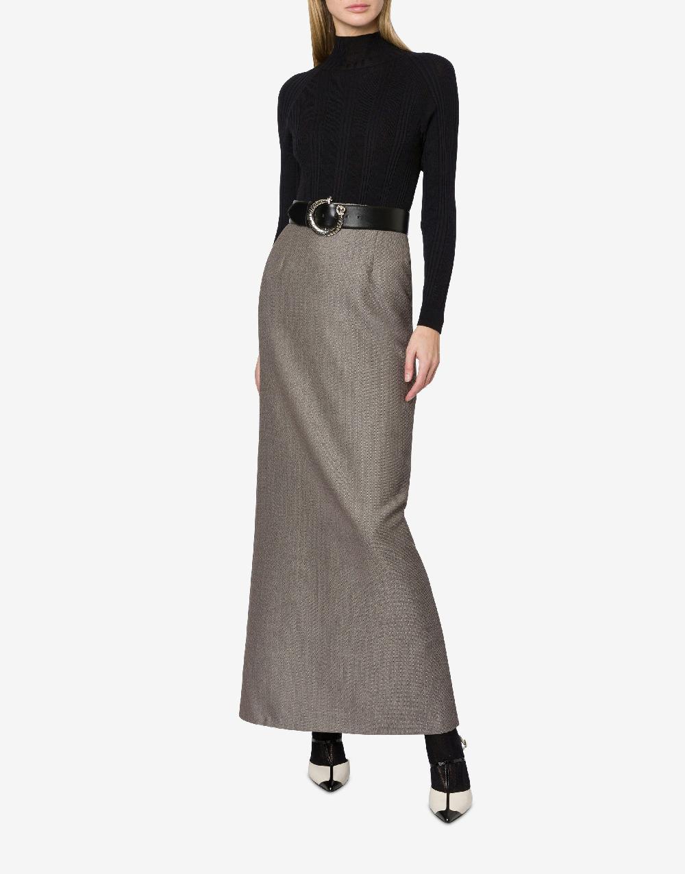 Alberta Ferretti Gonna lunga in tweed di lana Saldi Di Fabbrica