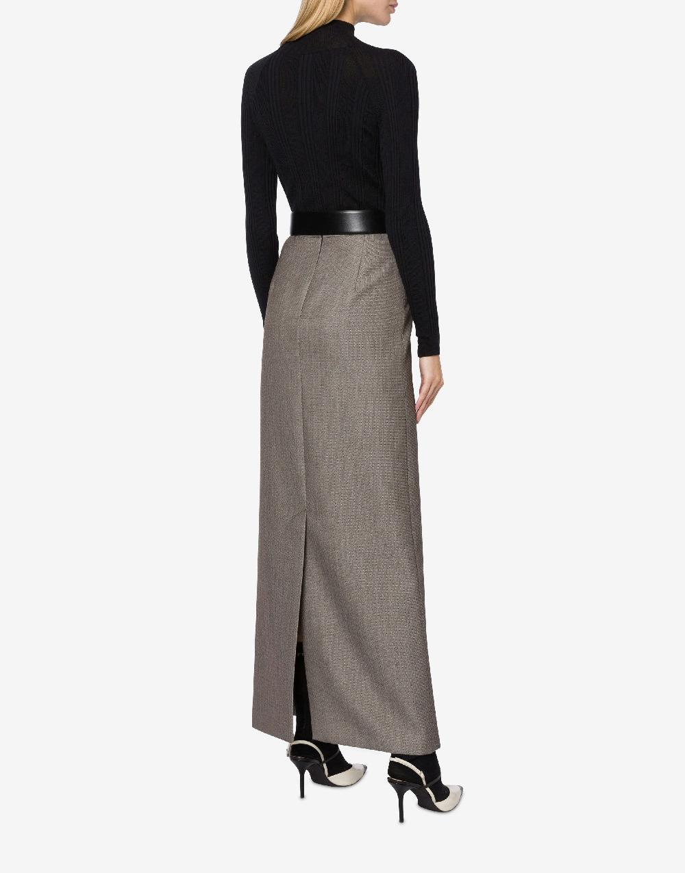 Alberta Ferretti Gonna lunga in tweed di lana Saldi Di Fabbrica
