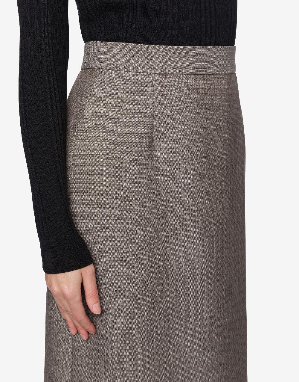 Alberta Ferretti Gonna lunga in tweed di lana Saldi Di Fabbrica