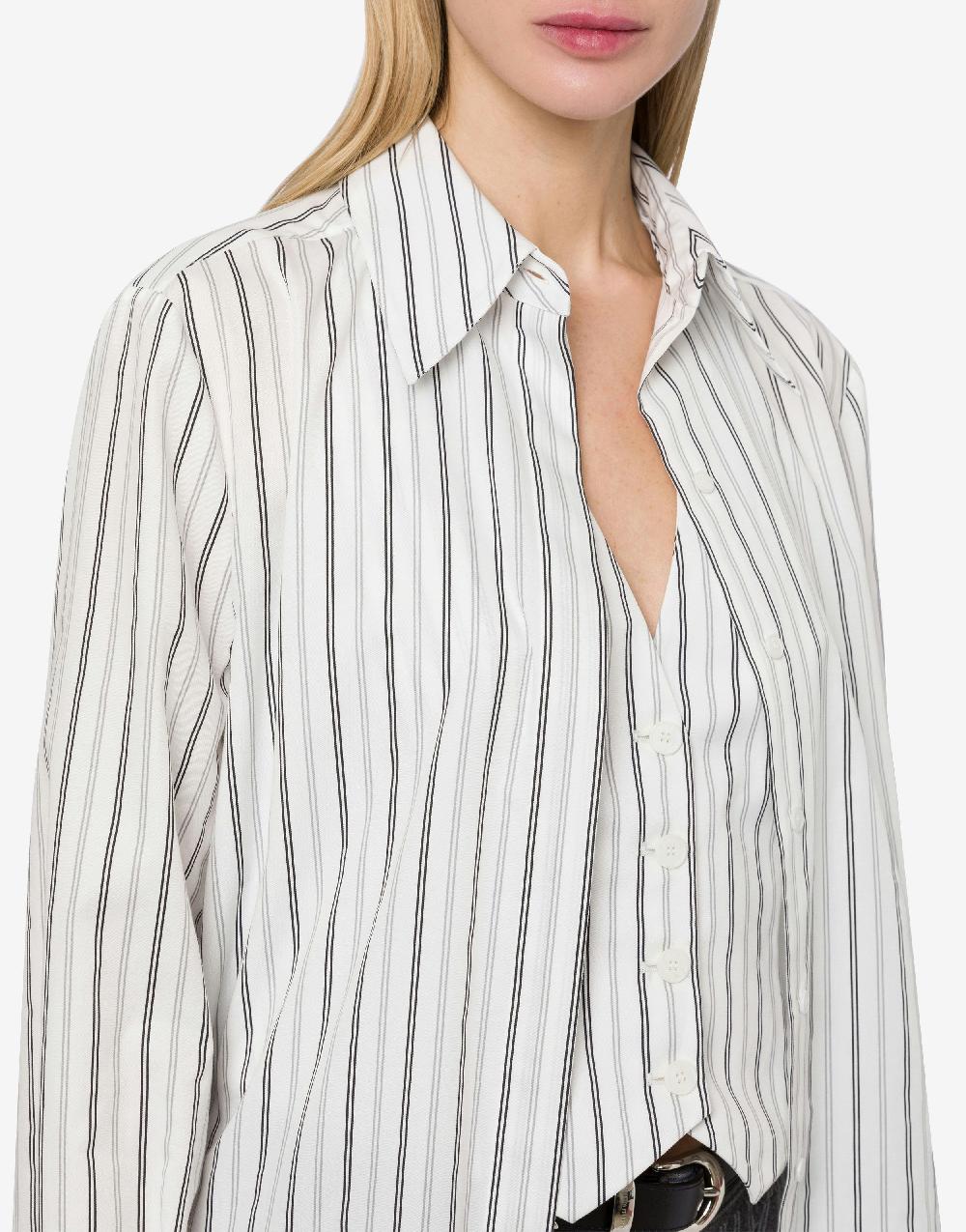 Alberta Ferretti Camicia in drill rigato con gilet Negozio