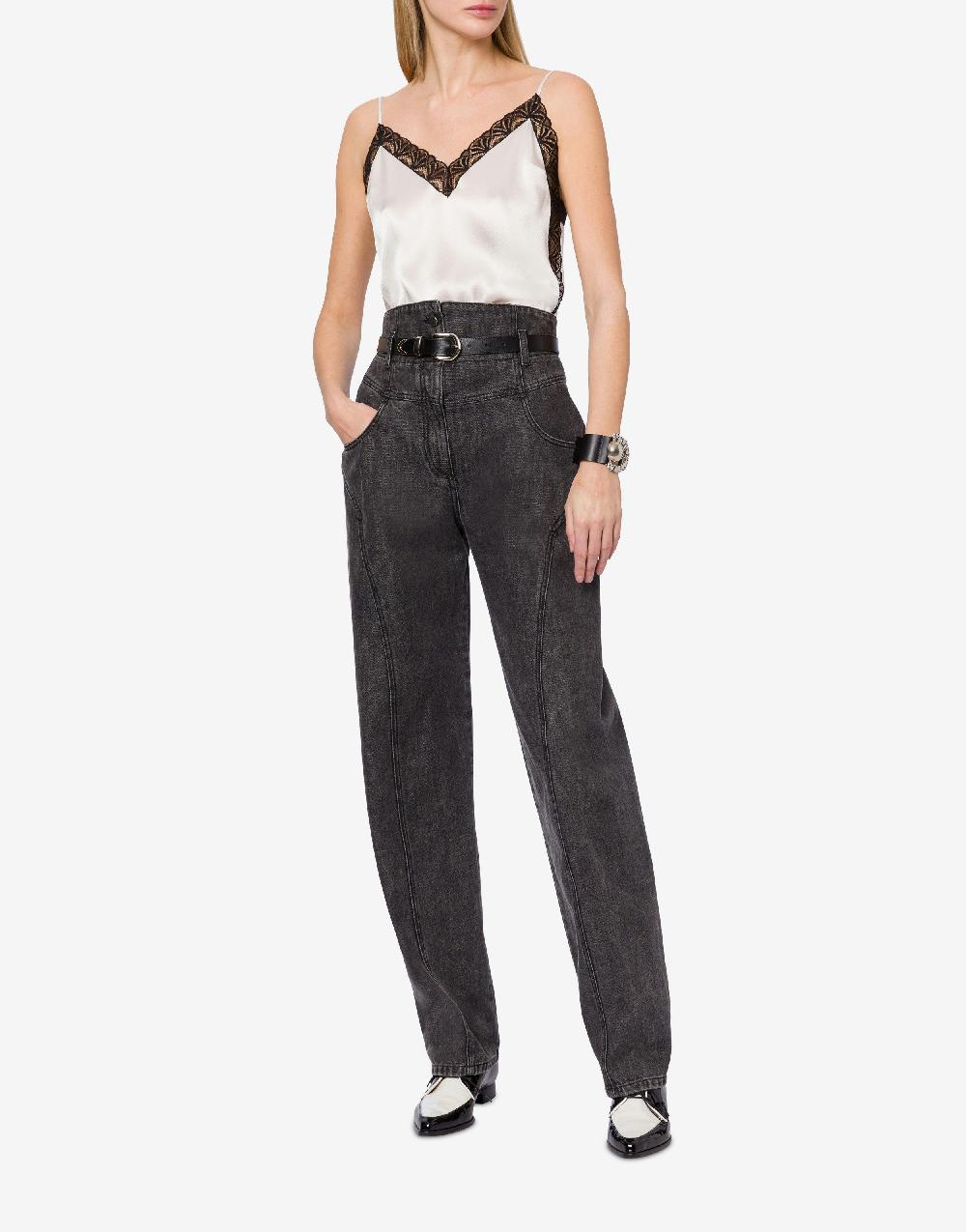 Alberta Ferretti Top in raso con pizzo In Saldo