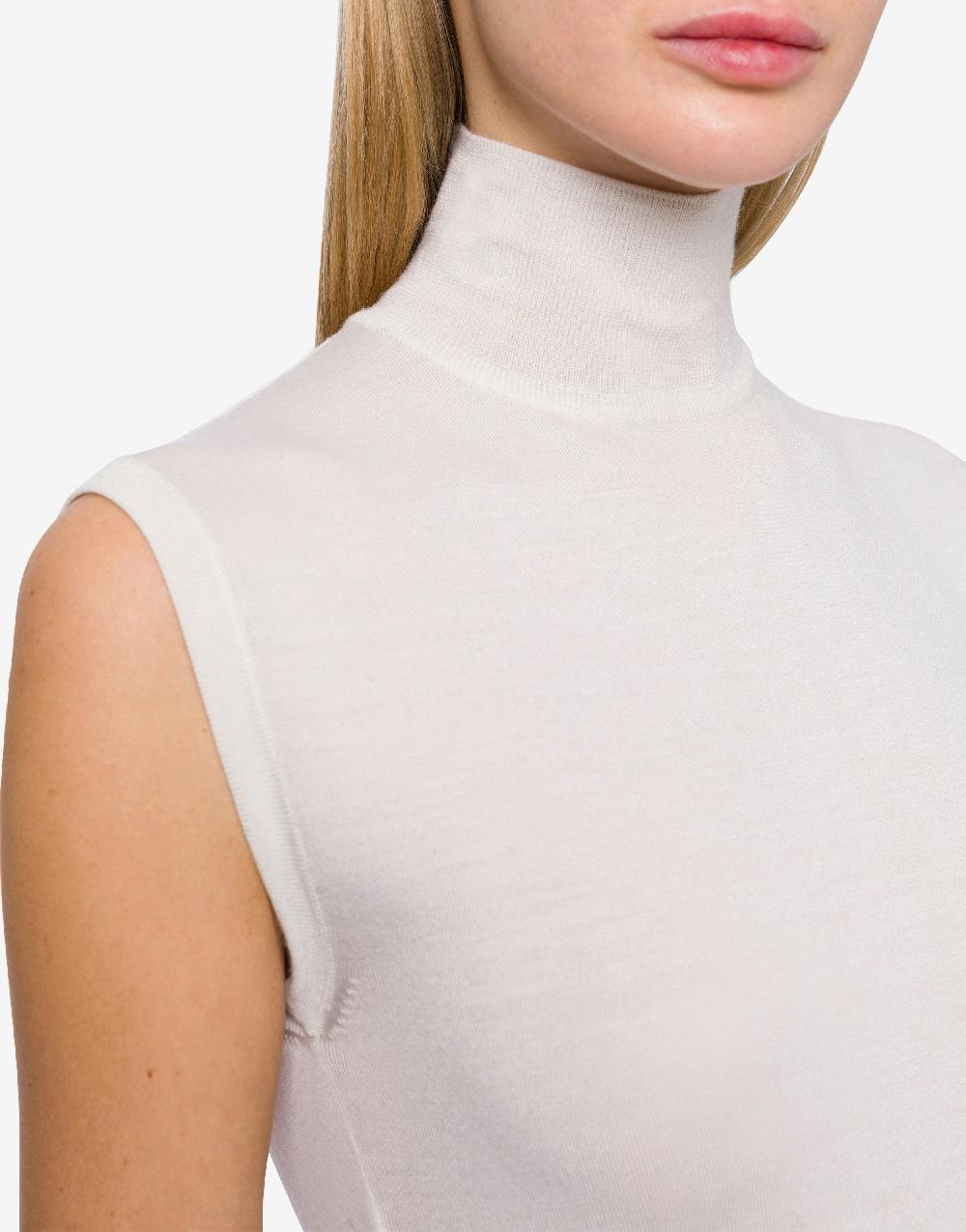 Alberta Ferretti Top a collo alto in lana e seta Nuova
