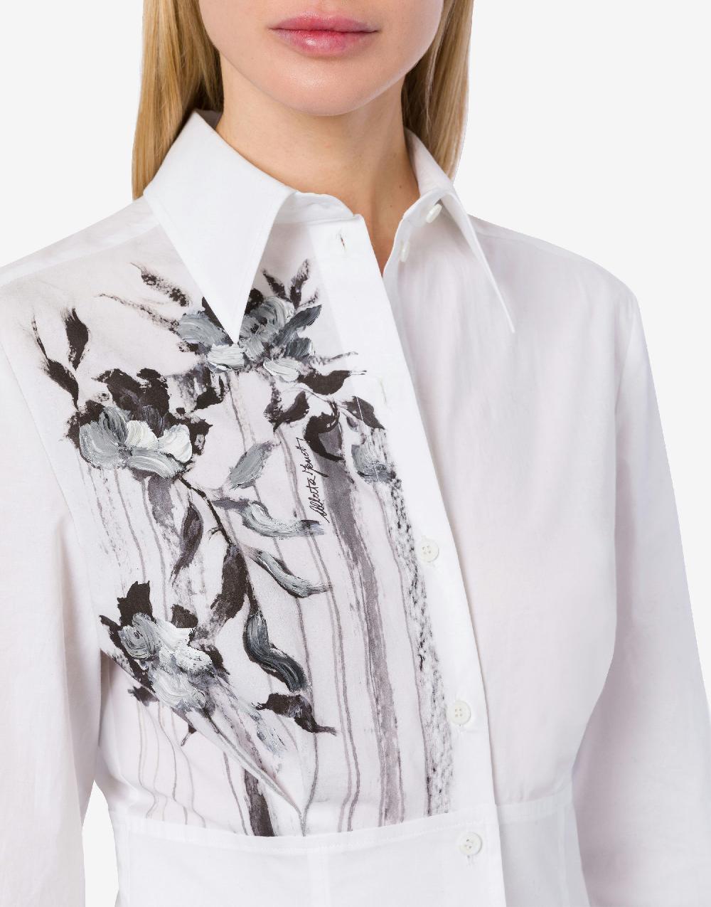 Alberta Ferretti Camicia in popeline stretch Dripping Roses Moda