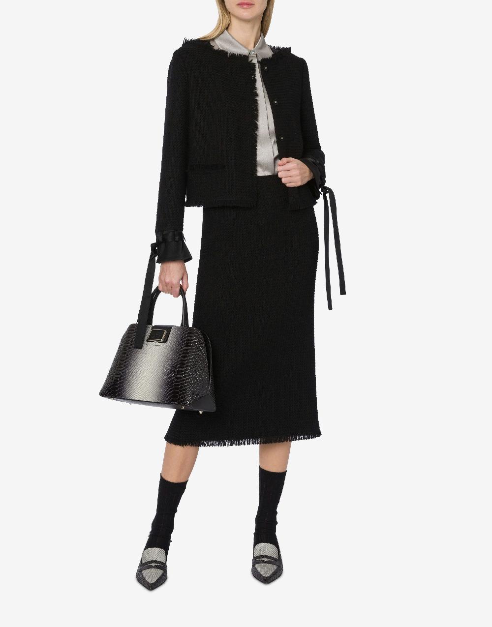Alberta Ferretti Gonna longuette in stuoia di lana Fino Al -60%
